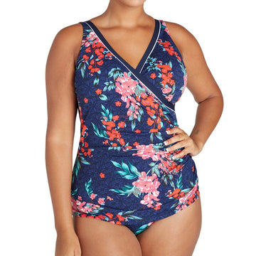 Cross Over Sheath Swimsuit Japanese Blossom